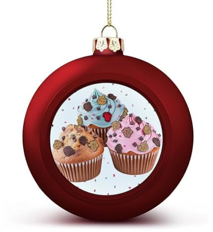 Weihnachtsbaumschmuck, Cupcake- und Muffin-Weihnachtskugel-Dekorationsset, Weihnachtsbaumschmuck für Urlaubsdekoration