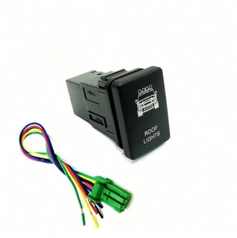 LHVHPKUKAN 1 Stück Schlüsselschalter Auto Orange LED Nebelscheinwerfer Kofferraum Sitzspiegel Heizung Lüfterschalter Druckknopf Passend for Suzuki Jimny 2019 2020 2021(Roof Lights)