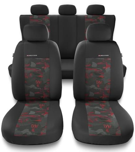 Mossa - Universal Sitzbezüge Auto kompatibel mit FIAT Panda II, III (2003- ) - Autositzbezüge Schonbezüge für Autositze - UNE-RD