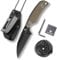 DRACHENADER Neck Knife klein mit Kydex-Scheide, Kugelkette und Clip, Kleines Gürtlemesser Messer outdoor mit 7,6 cm D2-Stahl Sheepfoot-Klinge, Full Tang, G10-Griff, Schwarz -khaki