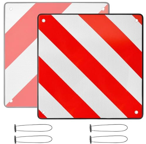 YUPEIUKLI Reflective Sign with 4 Bungee Cords 50x50cm High Visibility Reflective Warning Sign for Bike Rack & Trailers