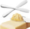 QEEROYO 2 pièces Couteaux à Beurre, Couteau à Crème, Couteau à Tartiner à Beurre, Couteaux à Beurre en Inox, Couteau a Beurre en Acier Inoxydable, pour Couper ou Tartiner Beurre, Fromage, Confiture