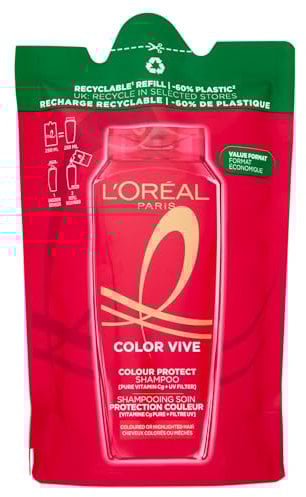 L'Oréal Paris Elvive Sublimierendes Shampoo für alle gefärbten oder gesträhnten Haare, Farbe geschützt für 40 Wäschen und extreme Leuchtkraft, mit reinem Vitamin C, umweltfreundliches Aufladen,