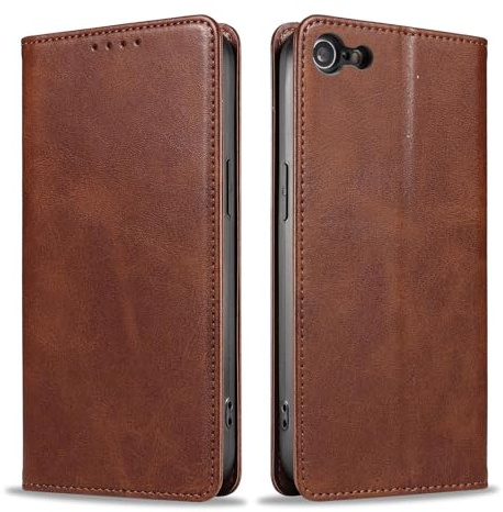 LBH Handyhülle Smartphone-Hülle für Apple iPhone 6 Klapphülle Magnetverschluss Kartenfächer Geldfach Standfunktion Case Etui Rundumschutz Schutzhülle Dunkelbraun