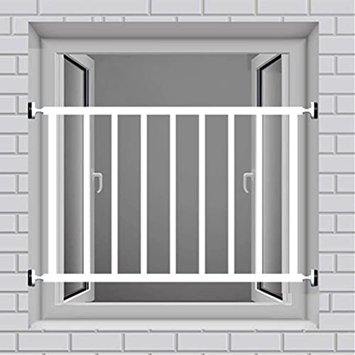 Einbruchschutz-Fenstergitter – 50–130 cm breit, Zug-Treppenschutzgitter für Kinder, Kleinkinder, Haustiere – Heimsicherheitsbarriere ohne Stanzinstallation – Haustierbedarf