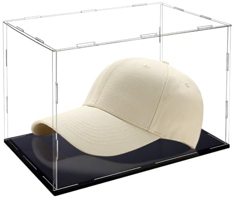 AHANDMAKER Hutvitrine Aus Acryl Transparenter Baseballhalter Staubdichte Vitrine Mit Schwarzem Sockel Für Actionfiguren Baseball Schrankschutz Lagerung 12x8x8 Zoll