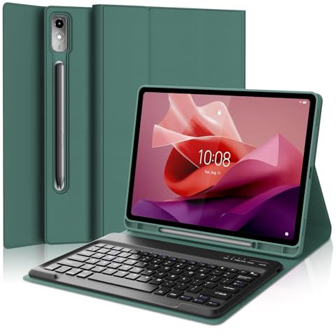 IVEOPPE Keyboard Case for Lenovo Tab P12 12.7 2023, UK Layout Keyboard for Tab P12 12.7 Inch 2023 Tablet, Slim Cover with Wireless Detachable Bluetooth Keypad, Dark Blue