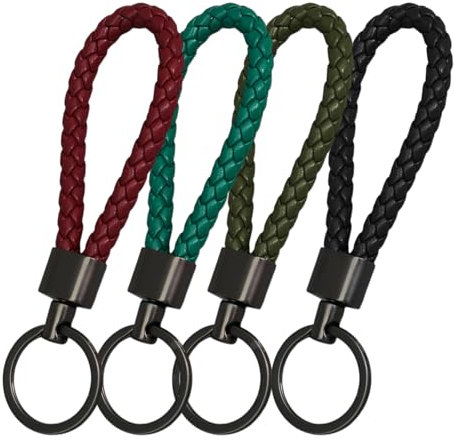 4 Piezas De Llavero De Cuerda De Cuero Trenzado, Llavero Clásico De Combate, Cole Decorativo Simple, Accesorios De Llave.