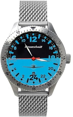 Messerschmitt Aristo Herren Uhr Fliegeruhr ME 108/108-24DR-BM Blau