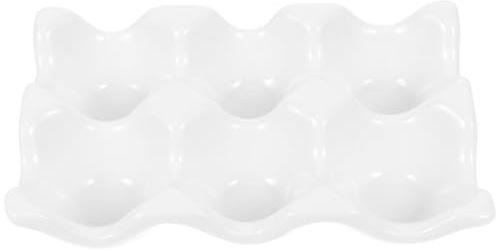Gadpiparty Eierhalter Keramik 6 Eier Weiß Für Küche Und Kühlschrank | Keramik, Weiß, 6 Fächer, Küche Und Kühlschrank, Modernes Design, Für Restaurants Und Gekochte Eier