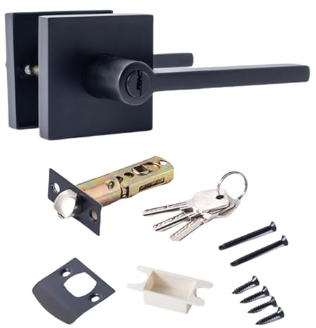 Maniglia per porta d ' ingresso con serratura in lega zinco con sicurezza e chiave Maniglia per serrature per interni, porte del patio Sostituzione interna in lega zinco impermeabile e