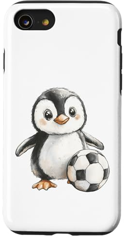 Hülle für iPhone SE (2020) / 7/8 Niedliche Baby-Pinguin-Fußballspieler-Aquarellkunst