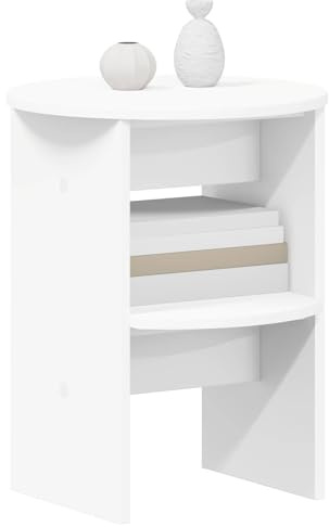 vidaXL Seitenschrank Weiß Ø40 x 50 cm Holzwerkstoff, Wohnzimmer, rechteckige Aufbewahrung, moderner Sideboard, robuster Schrank, feuchtigkeitsbeständig, platzsparend