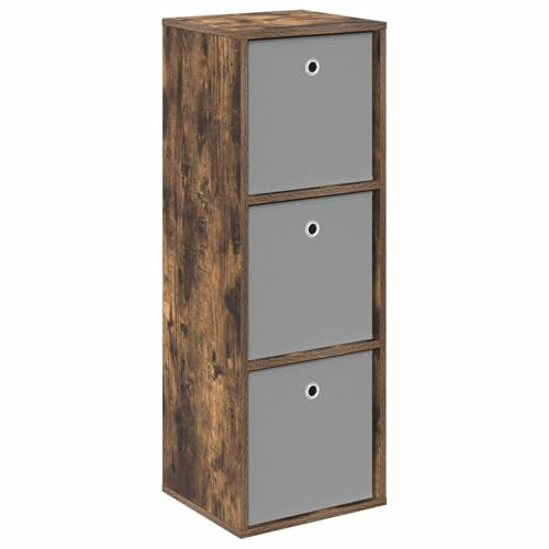 vidaXL Sideboard mit Schubladen Geräucherte Eiche 35 x 32 x 99,5 cm, Wohnzimmer Sideboard, modernes Design, Robustes freistehendes Regal, ordentlich und elegant