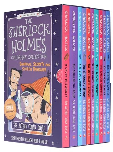 Sherlock Holmes Series 1 Shadows, Secrets and Stolen Treasure 10 Books Children's Collection Set (A Study In Scarlet, The Sussex Vampire, Three ... Secrets and Stolen Treasure (Easy Classics))