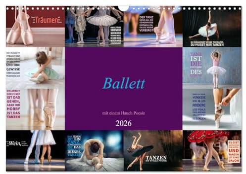 Ballett mit einem Hauch Poesie (Wandkalender 2026 DIN A3 quer), CALVENDO Monatskalender: Eine magische Synergie (CALVENDO Kunst)