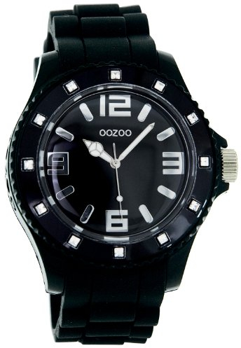 Oozoo Damen-Armbanduhr Analog Silikon C4360 Black Strass