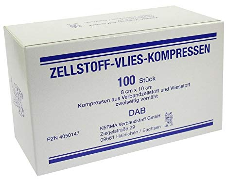 ZELLSTOFF VLIES KOMPRESSEN 8x10 cm unsteril 100 St