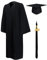 GraduationMall Abschluss Talar Doktorhut und Quaste 2025 für Hochschule und Bachelor Akademischer Talar mit Hut Schwarz Vollpassgröße 45FF(152cm - 158cm)