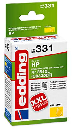 edding Druckerpatrone EDD-331 - Einzelpatrone - Gelb - 12 ml - Reichweite 890 Seiten - Ersetzt HP 364XL (CB325EE)