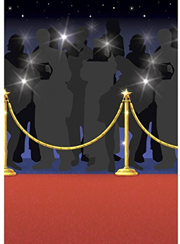 NET TOYS 15 m Wand-Deko Folie Roter Teppich Hollywood Wandbild Red Carpet Wanddeko Party Folien Bild Outdoor Mottoparty Wandfolie