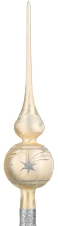 Weihnachtsbaumspitze Groß 35cm in Ice Champagner Silber Komet Baumspitze Spitze Tannenbaumspitze Christbaumspitze Weihnachtsbaum Christbaum Tannenbaum Christmas Tree Top