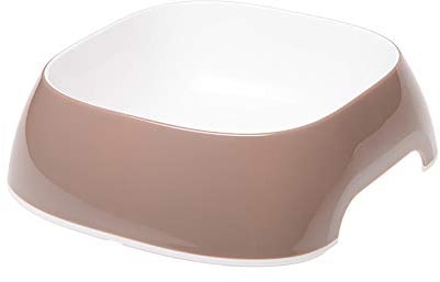 Ferplast Gamelle pour Chat Glam - Gamelle à Nourriture et à Eau pour Chat en Plastique à la Mode, antidérapant, Facile à Nettoyer, 0,4 Litre, Gris