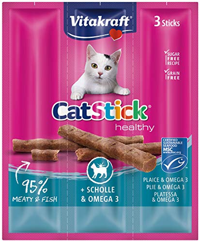 VITAKRAFT 1571260031 - Katzensticks Mini Fisch mit Omega, 10 x 3 x 6 g (10 Stück)