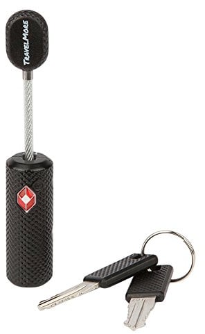 Candado para maleta de viaje con llaves | Aprobado por la TSA | Cable flexible con cuerpo de aleación de zinc | Negro (1 ud.)