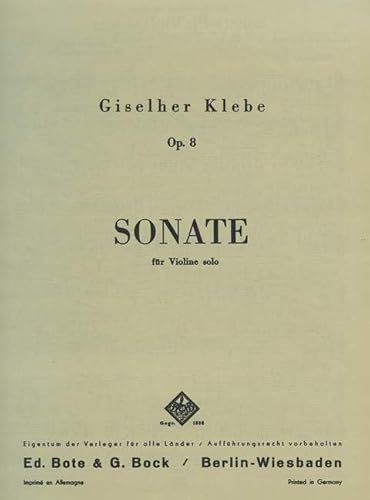 Sonate Nr.1: op. 8. Violine.