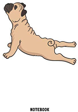 Yoga Mops Hund: Liniertes Notizbuch für Termine, Notizen, Skizzen, Zeichnungen oder Tagebuch
