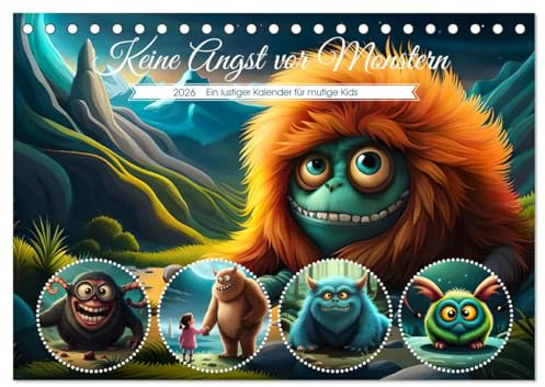 Keine Angst vor Monstern (Tischkalender 2026 DIN A5 quer), CALVENDO Monatskalender: Lustige Monster fürs Kinderzimmer (CALVENDO Spass)