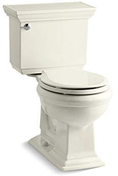 Kohler K-3933-96 Memoirs 1.28 GPF Two Piece Round Front Toilet Less Seat, Biscuit