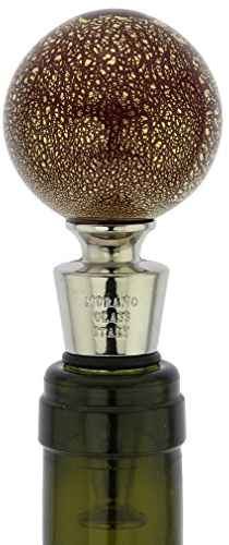 Murano Glas Golden Red Ball Flaschenverschluss
