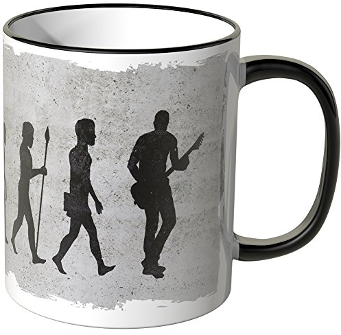 JUNIWORDS Tasse - Evolution Gitarre - Keramiktasse - Schwarz - 0,3 l