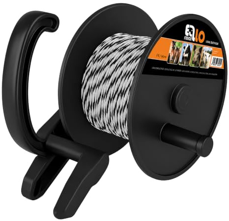 Ellofence Weidezaun Haspel | Geeignet für 500m Litze oder 300m Weideband | Unser Weidezaun Aufroller wickelt Litze und Band sauber auf | Handlicher Griff ermöglicht ein Aufrollen ohne Knoten
