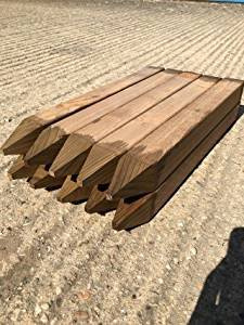 15 pack of strong 2 inch thick x 18 inch tall wooden square site and landscaping pegs 2 x 2 garden tree stakes 4wire