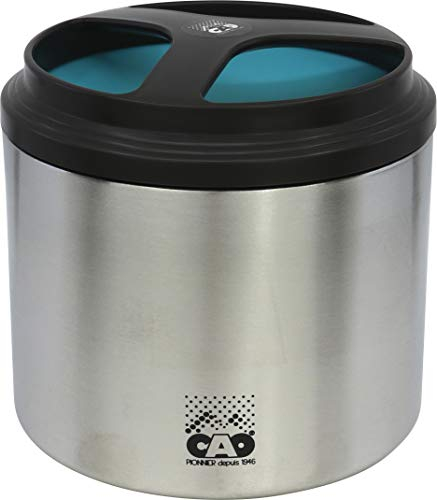 C.A.O. - Boites Alimentaire isothermes Simple 1 Litre en PP + INOX - Couleur Bleu - Hauteur 12,3 cm - Diamètre ø 13,2 cm