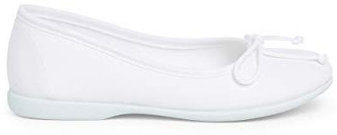 Pisamonas Bailarinas Niña Manoletina Tela Lacito Talla 28 Color Blanco