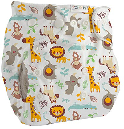 Popolini Überhose Snap2Fit 4-15kg Überhose für Stoffwindeln (Wildlife Bunt)