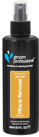 GROOM PROFESSIONAL Miracle Remover Hunderspray zur Fleckenentfernung - Fleckenentferner für das Hundefell - Spray für Hunde - Spendet Feuchtigkeit und Entfernt Gleichzeitig Flecken, 200ml