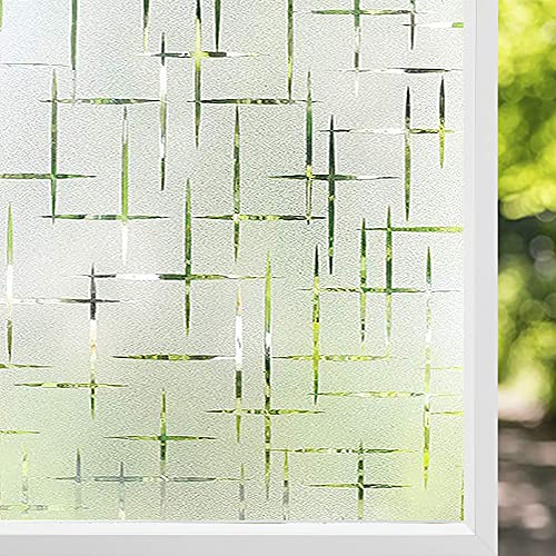 NINETREX Sichtschutzfolie für Fenster, mattiertes Kreuzmuster, 90 x 400 cm