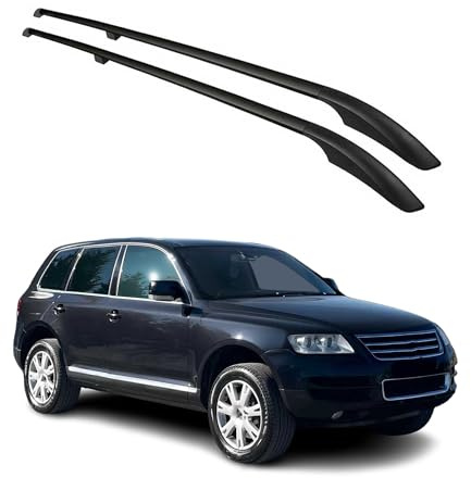 OMAC Dachreling für VW Touareg 7L 2002-2010 2X Alu Schwarz