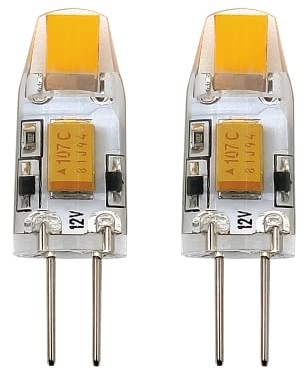EGLO G4 Stiftsockel LED lampe dimmbar, Stiftsockellampe 2er-Set, 2 Steckbirnen, je 1,8 Watt, 12V, (entspricht 20 Watt), 200 Lumen, Leuchtmittel warmweiß, 2700 K, Glühbirne Pin Ø 1 cm