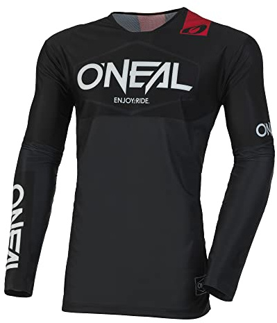 O'NEAL | Motocross-Shirt Langarm | MX MTB Mountainbike | Leichtes Material, ergonomischer Slim Fit Schnitt für perfekte Passform | Mayhem Jersey Hexx V.24 | Erwachsene | Grau Schwarz | Größe M