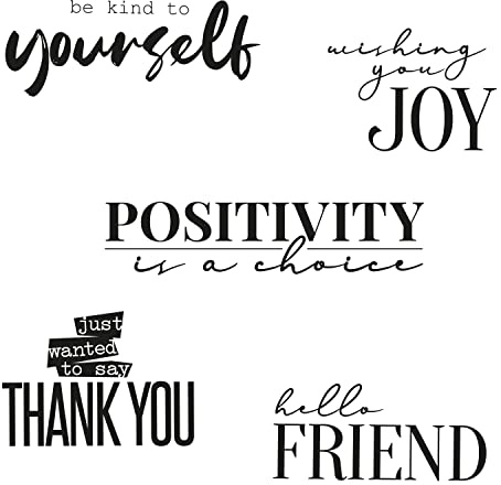 Sizzix Clear Stamps 5PK Sunnyside Sentiments #8 by Pete Hughes | 665410 | Chapter 3 2022, Multicolor, One Size