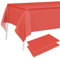 PLULON 2-teilige rote Tischdecke aus Kunststoff, 137 x 274 cm, rechteckige Tischdecke für Hochzeit, Geburtstag, Weihnachtsfeier, Zuhause, Tischdekoration