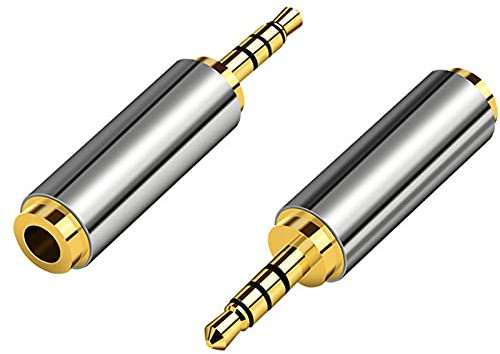 Wodgreat Adaptateur Audio 2.5mm Mâle vers 3.5 mm Femelle pour Casque et Écouteurs | Plaqués Or Adaptateur convertisseur Jack 2,5 mm vers 3,5 mm Adaptateur de Prise Casque |Jack stéréo ou Mono