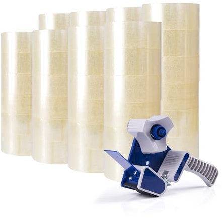 ADHES Paketbänder Paket Klebeband Verpackungsklebeband Transparent Packband 48mm x50m,2,6 mil Dicke,48ROLLS