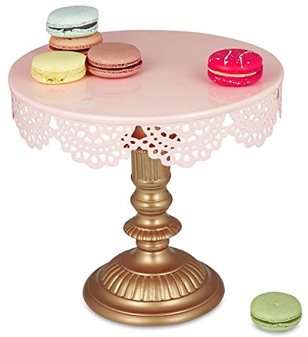 Alzata per torte, alzata per cupcake, in metallo (rosa chiaro)